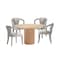 Manhattan Comfort 5-Piece Hathaway 47.24 Round Dining Set in Natural with 4 Palmer Dining Armchairs in Silver Lining 4-DT03DC088AR-NASL - alternate 3